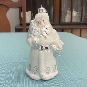 Vintage Santa blow mold ornament